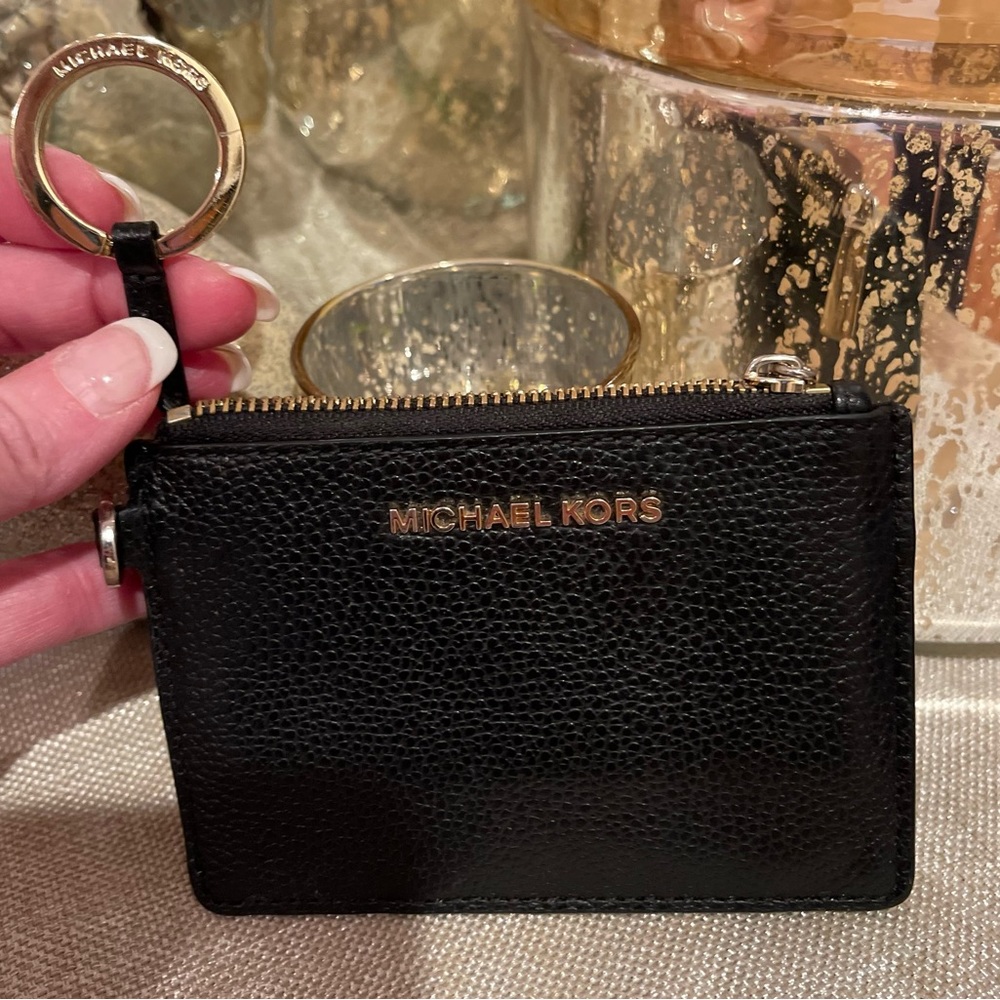 Michael Kors jet set travel small coin pouch & ID holder wallet.I used this once